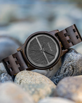 Summit Stone Ebony Monochrome Men's Wooden Watch