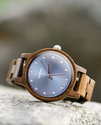 Emma Walnut Grey Women's Wooden Watch