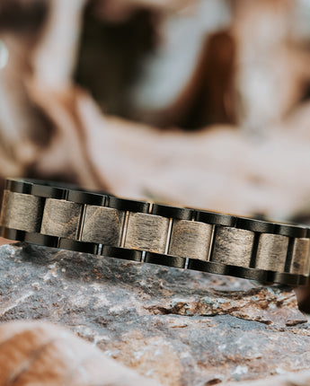Classic Ebony Grey Men's Wooden Bracelet