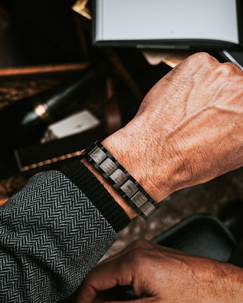 Classic Ebony Grey Men's Wooden Bracelet