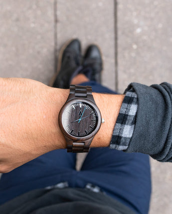 Classic Ebony Theo Blue Men's Wooden Watch
