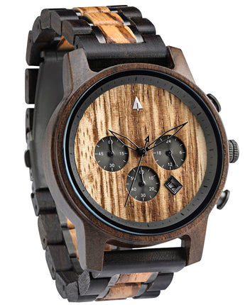 North Ebony Zebrawood Men’s Chrono Wooden Watch