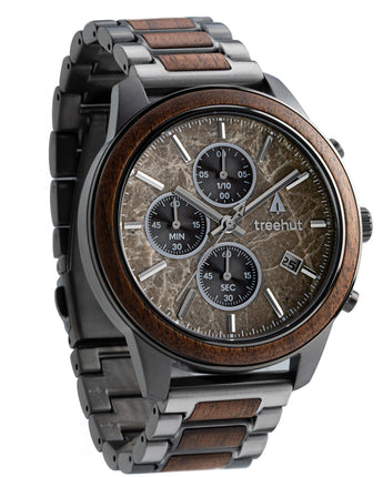 Quest Grey Marble Walnut Men's Wooden Watch