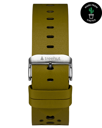 22mm Olive Green Cactus Leather Band For Men