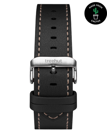 20mm Black Cactus Leather Band For Men